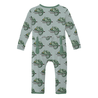 Bamboo Coverall with 2-Way Zipper - Spring Sky Chameleon Coveralls KicKee Pants Size: 12-18 Months