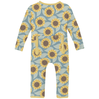 Bamboo Coverall with 2-Way Zipper - Stormy Sea SunflowerKicKee PantsSize: 9-12 Months