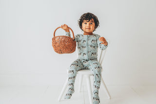 Bamboo Footie with 2-Way Zipper - Jade Cows Baby & Toddler Sleepwear KicKee Pants Size: Newborn