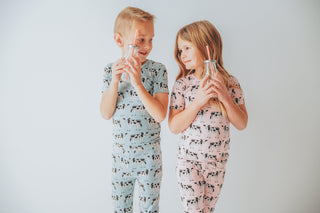 Bamboo Short Sleeve Pajama Set - Cake Pop Cows KicKee Pants Size: 2T