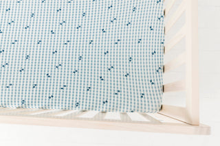 Bamboo Crib Sheet - Blue XO Gingham In My Jammers Size: One Size