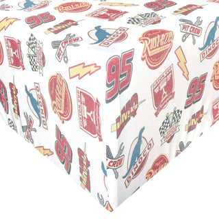 Premium Crib Sheet - Disney Pixar Bumper Stickers Copper Pearl Size: One Size