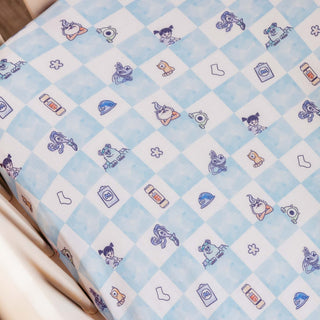 Premium Knit Fitted Crib Sheet - Monsters, Inc. Medley Copper Pearl Size: One Size