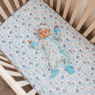 Premium Knit Fitted Crib Sheet - Monsters, Inc. Medley Copper Pearl Size: One Size