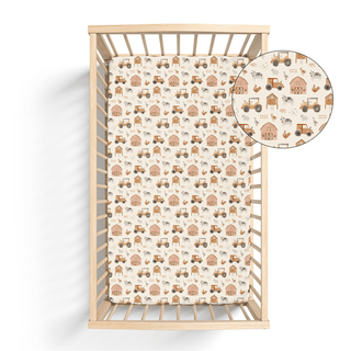 Bamboo Crib to Twin Fitted Sheet - Natural Farm LifeKicKee PantsSize: One Size