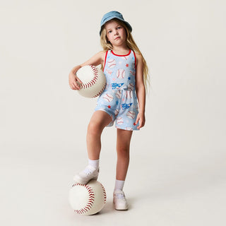 Bamboo Criss-Cross Romper - Play Ball (Baseballs)