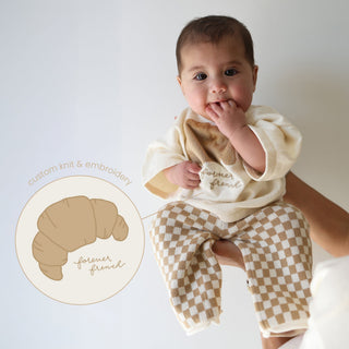 Knit Pant Set | Croissants Knit Set forever french baby Size: 3 Months