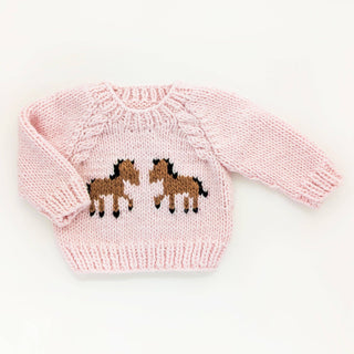 Pony Sweater Blush for Baby & Toddler Huggalugs Size: 0-6 months
