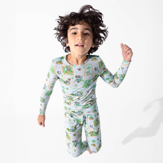 Bamboo Long Sleeve Pajama Set - Minecraft Overworld Dreams Bellabu Bear Size: 4T
