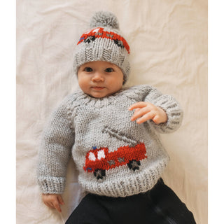 Fire Engine Crew Neck Sweater for Baby & Toddler Huggalugs Size: 0-6 months