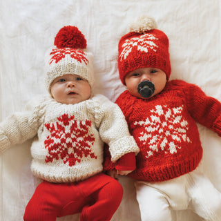 Red Snowflake Crew Neck Sweater Huggalugs Size: 0-6 months