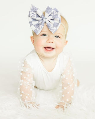 Destinee Sheer Dot Sleeve Top & Leotard - WhiteLeotardsBailey's BlossomsSize: 0-3months