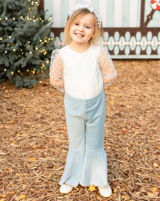 Destinee Sheer Dot Sleeve Top & Leotard - WhiteLeotardsBailey's BlossomsSize: 0-3months