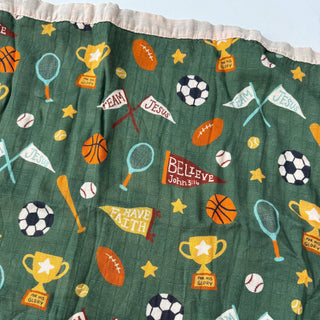 Team Jesus Sports Luxury Double Sided Muslin Blanket