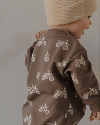 Sweatshirt Romper - Dirt Bike Romper forever french baby Size: Newborn