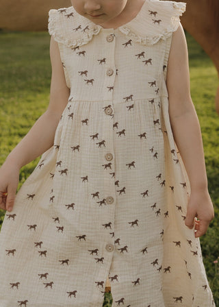 Child Muslin Dress - Wild Horses Dress forever french baby Size: 2/3 Years