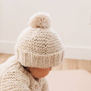 Huggalugs Natural Garter Stitch Beanie | Baby Riddle