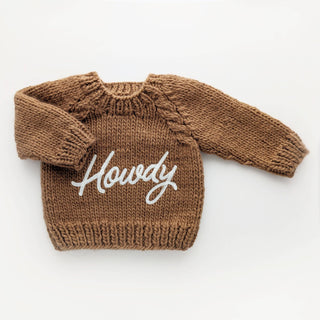 Howdy Sweater Pecan for Baby & Toddler Huggalugs Size: 0-6 months