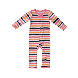 Bamboo Coverall with Zipper - Girl Adventure Stripe Kozi & Co. Size: 0-3 Months