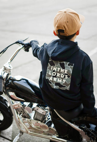 In the Lord's Army Kids Black Hoodie BRVE by Fletch Size: 18-24 months