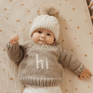 Hi. Pebble Crew Neck Sweater for Baby Huggalugs Size: 0-6 months