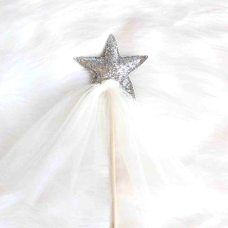 Bailey and Ava Raven Princess Crown and Wand Set - Silver & Ivory | Baby Riddle
