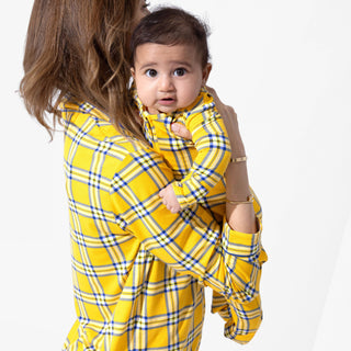 Bamboo Convertible Footie Romper - Clueless Total Betty Plaid Bellabu Bear Size: 0-3 Months