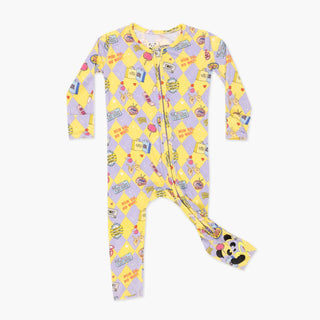 Bamboo Convertible Footie Romper - Clueless As If! Bellabu Bear Size: 0-3 Months