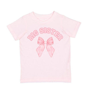Big Sister Bow Short Sleeve T-Shirt - Kids Clothing - Family Baby & Toddler Tops Sweet Wink Size: 5/6Y