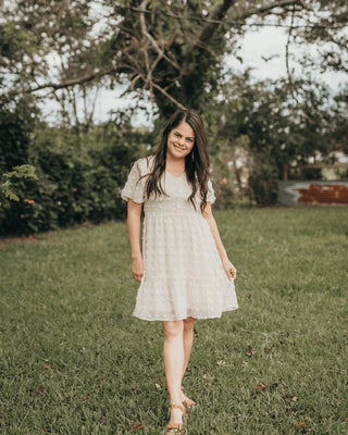 Eden Short Sleeve Dot Dress - IvoryDressesBailey's BlossomsSize: 0-3months