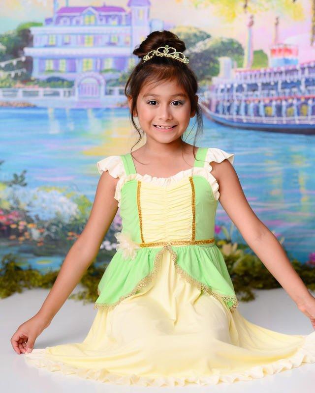 frog princess dress Where's My Prince Costume GREEN / X-LARGE High quality thick satin Including Princess Tiana (D) Frog Princess