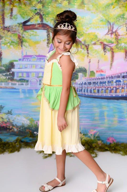 frog princess dress Tiana for Girls Green Fairy Birthday Party Fancy Dresses Halloween Elf Costume Outfits with Accessories (5-6T) : Clothing, Shoes & Jewelry Adorable and sweet our frog princess dress is perfect for your little twirler Frog Princess Costume: Green &