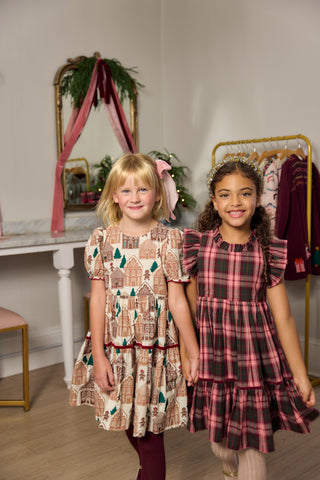Cotton Eliza Dress - Gingerbread Houses