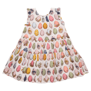 Eloise Ruffle Dress - Multi Eggs Pink Chicken Size: 2T