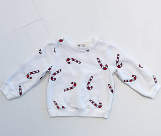 Embroidered Fleece Sweatshirt - Candy Cane