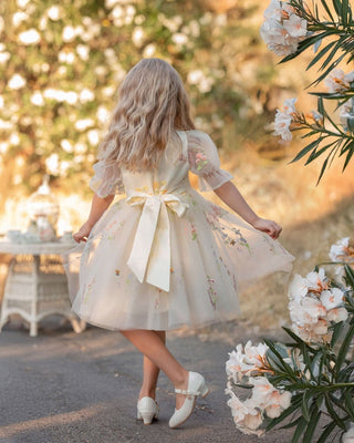 Enchanted Bloom Embroidered Tulle Dress Dresses Faeella Size: 1
