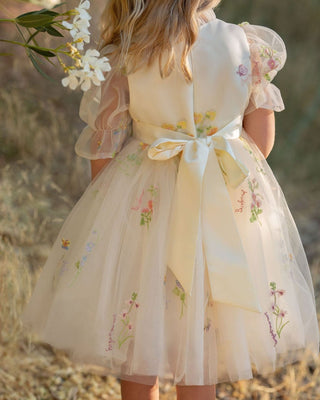 Enchanted Bloom Embroidered Tulle Dress Dresses Faeella Size: 1