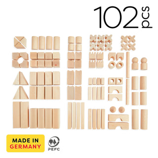 Basic Building Blocks 102 Piece Extra Large Wooden Starter Set Wooden Blocks Architectural Blocks HABA USA