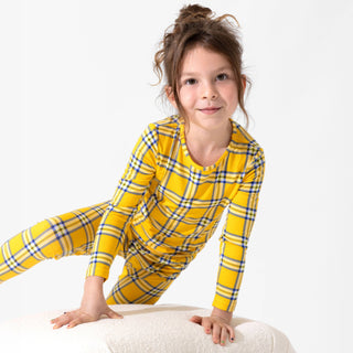 Bamboo Long Sleeve Pajama Set - Clueless Total Betty Plaid Bellabu Bear Size: 3T