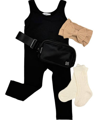 Fanny Pack Belt Bags - Black Accessories Bailey's Blossoms Size: Small