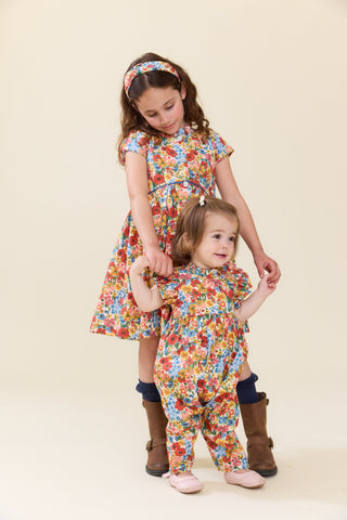Cotton Fatima Dress - Watercolor Meadow