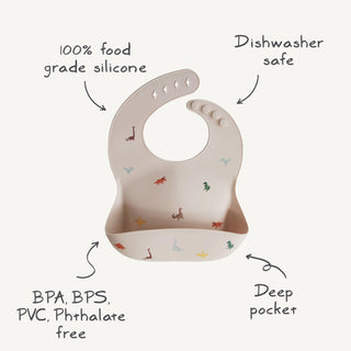 Silicone Baby BibSilicone BibMushieColor: Smiley Face