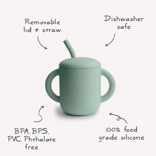 Silicone Training Cup + StrawSippy CupsMushieColor: Dinosaurs