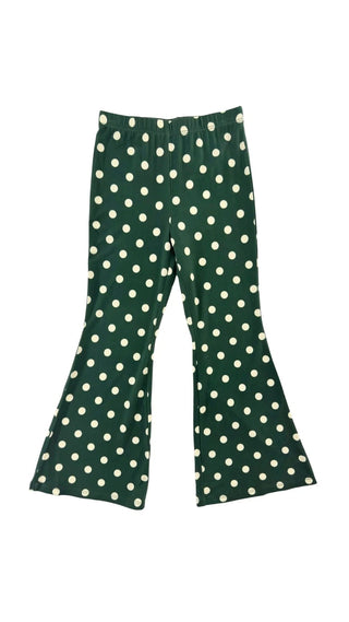Bamboo Flare Pant - Green Polkadot In My Jammers Size: 3T