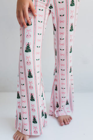 Bamboo Flare Pant - Pinkmas PRE-ORDER In My Jammers Size: 3T