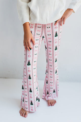 Bamboo Flare Pant - Pinkmas PRE-ORDER In My Jammers Size: 3T
