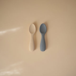 Silicone Toddler Starter Spoons 2-Packsilicone tablewareMushieColor: Tradewinds/Shifting Sand