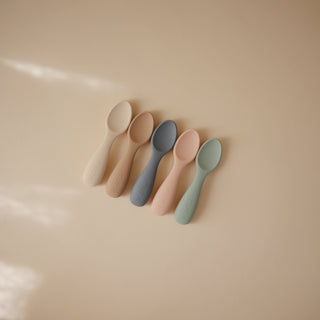 Silicone Toddler Starter Spoons 2-Packsilicone tablewareMushieColor: Tradewinds/Shifting Sand