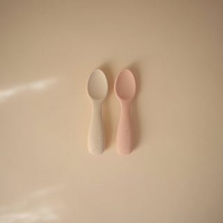 Silicone Toddler Starter Spoons 2-Packsilicone tablewareMushieColor: Tradewinds/Shifting Sand