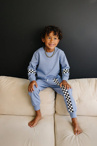 Fletcher Jogger Set Olive + Scout Color: Blue Size: 3-6M